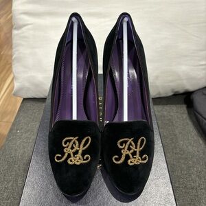 Purple Label Ralph Lauren Navy Velvet Heels
